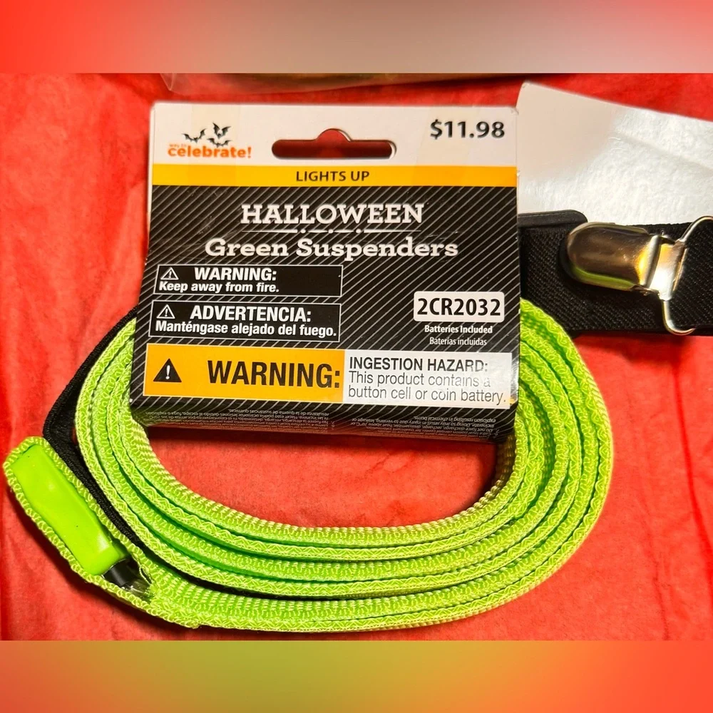Green Suspenders Set / 6 pair total Christmas Suspenders / The Grinch Outfit